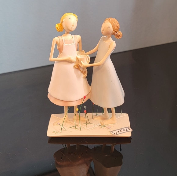 Sisters Figurine Table Top Pink and Blue By Claire Stoner 2004 - Picture 1 of 9